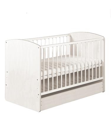 Postýlka KAROLINA II se šuplíkem 120x60cm - barva bílá KLUPS 