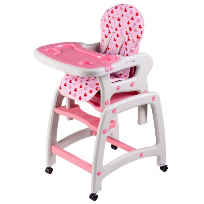 Multifunkcni Jidelni Zidlicka A Houpacka 3v1 Ruzova Eco Toys