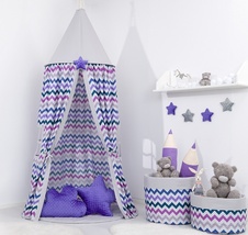 Stan pro děti, závěsný stan - fialový cik cak / šedý BABY NELLYS - ilustrační foto
