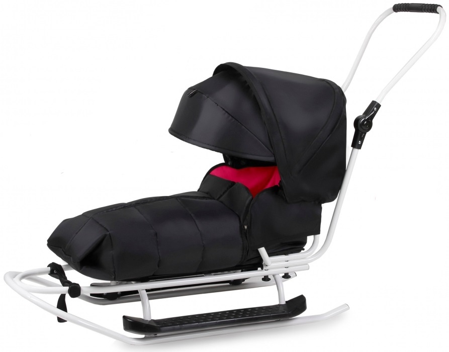 86230-138227-sanky-s-boudou-operkou-fusakem-polohovatelnym-madlem-zdarma-rukavnik-cerny-malina uvo