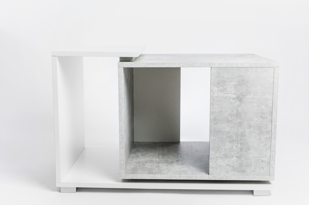 Stolek akvarijní DIVERSA Duo  75x45x50 cm bílá + beton