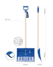 Hrablo na sníh ALPIN 1 A modrá, 33x41cm, dřevěná násada-1