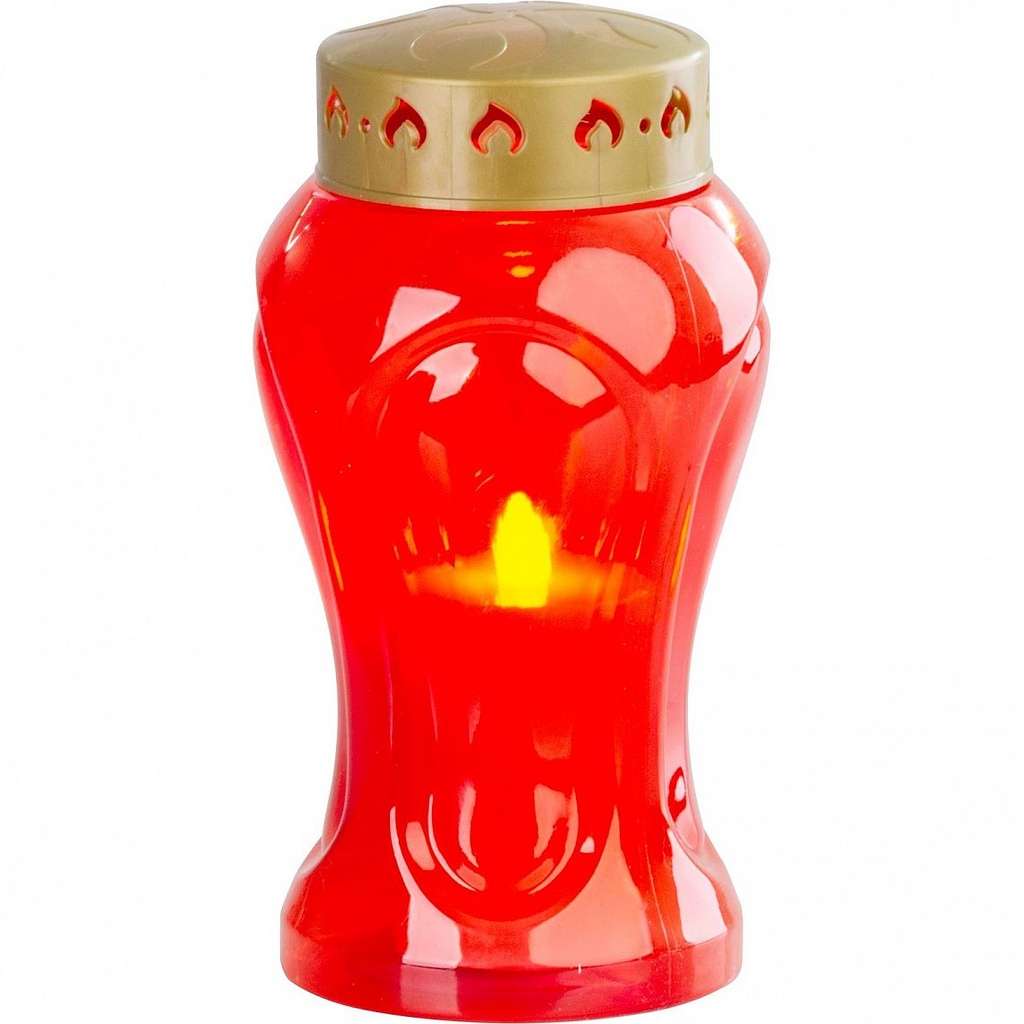 Kahanec s LED svíčkou červený, 17cm MagicHome TG-26, na hrob