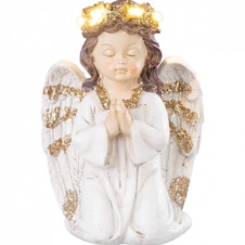 Dekorace Anděl modlicí, LED, polyresin, na hrob, 11,5x7,5x15,5 cm MagicHome svítí