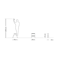 Schůdky hliníkové 150kg, 2x2 stupně Drabest rozměry