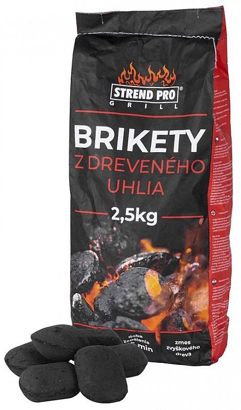Grilovací brikety z dřevěného uhlí, 2,5kg
