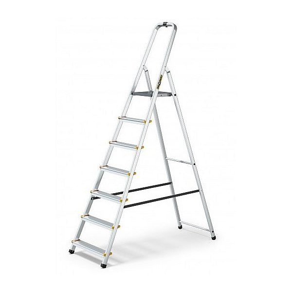 Drabest Schůdky hliníkové 150kg, 7 stupňů, s háčkem