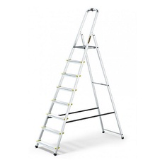 Drabest Schůdky hliníkové 150kg, 8 stupňů, s háčkem