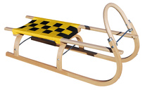 Dřevěné saně SULOV  95cm, žluto-černé