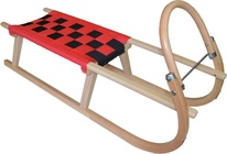 Dřevěné saně SULOV TATRA, 105cm, červeno-černé