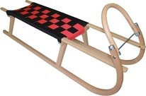 Dřevěné saně SULOV TATRA, 105cm, černo-červené