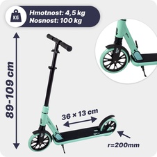 Koloběžka Acra Joy Nimble skládací popis + rozměry