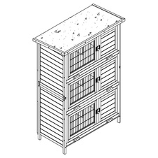 Králíkárna dřevěná, 98x51,5x145 cm detail