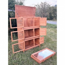 Králíkárna dřevěná, 98x51,5x145 cm detail2