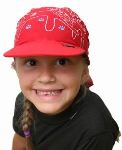 Dětský šátek s kšiltem červený INFIT