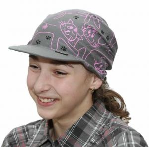 Dětský šátek s kšiltem tmavě šedý INFIT