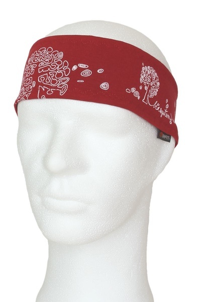 BIKER čelenka vázací široká skořicová INFIT